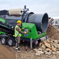 Cribleur de compost motorisé commercial grande capacité, crible rotatif mobile pour compost et engrais 380V à vendre