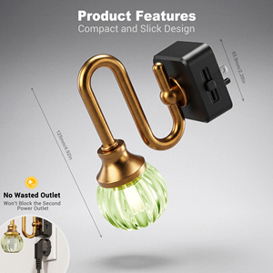 Luz Nocturna LED LOHAS con Enchufe de Pared, 0-100LM, Regulable, Diseño de Tulipán <span class=keywords><strong>Verde</strong></span>, Sensor de Anochecer al Amanecer, 1W, Lámparas Vintage para Dormitorio, Baño, Pasillo - Product Image 6