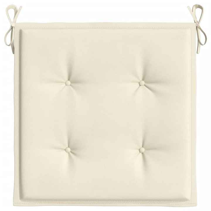 VidaXL Chair Cushion Set of 4 Cream Oxford Fabric (100% Polyester) Outdoor Pillows & Cushions-W2B