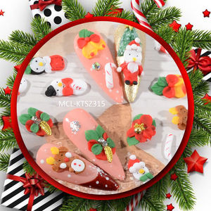 6 uds Popular 3D aleación Metal acrílico Navidad Nail Art diseño hecho a mano encanto Elk Nails Navidad 5D Nail Art Charm - Product Image 5