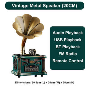 Vente flash : tourne-disque sans fil rétro, lecteur de disques vinyles tout-en-un, vintage, 3 vitesses, BT, FM, USB, lecteur de disques personnalisé, audio haute fidélité - Product Image 3