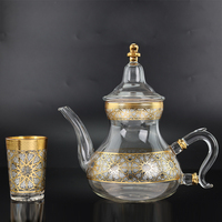 Set Perlengkapan Minum Kaca Grosir, Set Air Minum Kaca Food Grade Gaya Nordic, Set Pitcher dengan Tutup, Teko dan Cangkir Teh