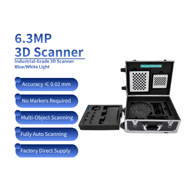1-25 Industrial 3D Scanner with Easy Fast Scan High Precision Detachable Lens for Desktop 3D Print & Reverse Engineering