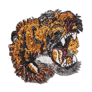 Tuỳ Chỉnh Sống Động Sequin Tiger Head Thêu Các Bản Vá Lỗi Động Vật Tùy Chỉnh Để Bán - Product Image 1