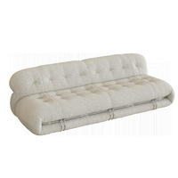 Canapé en forme de L style Wabi-Sabi en flanelle, canapé paresseux créatif pour salon, fauteuil simple en laine d'agneau pour chambre à coucher, modèle Hippo