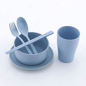 Platos de Comedor para Bebés y Niños Pequeños, Anti-escaldaduras, Libres de BPA, de Fibra de Paja de Trigo, Ecológicos, Reutilizables e Impermeables, Juego de 6 Piezas - Product Image 4
