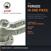 AGRO HUBS Flange intégrée XYYP IL50-120/6T-44-R635 BDM ARMOR pour disque d'herse