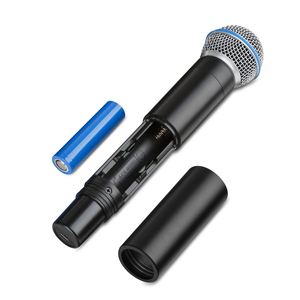 BAIFEILI U5 プロフェッショナルダイナミックベータマイク ハンドヘルドワイヤレスマイク 3.5mm接続 ポータブルサウンドカード 子供用 メタル - Product Image 5