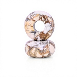 Nouvel Arrivage Perles Rondelles en Howlite Turquoise Cuivrée Naturelle 14x8mm, Trou de 5mm, pour Bijoux Boucles d'Oreilles Tendance - Product Image 1