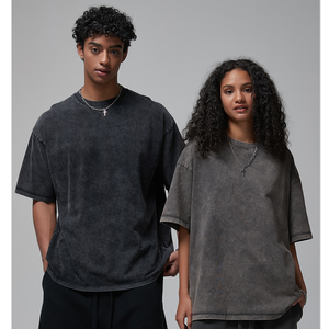 T-shirt 100% Cotone Lavato Stile Streetwear Vintage Oversize con Spalle Cadenti Personalizzabile Stampa di Alta Qualità Pesante da Uomo - Product Image 4