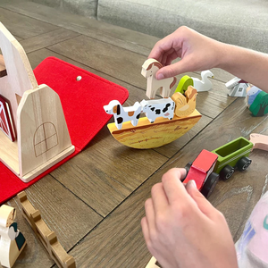 EN-71 FSC Children Handmade Wooden <b>Farm</b> Play <b>set</b> Toy Animal Barn for Kids Educational Disassembly Assembly Gift Toy for Boy Girl - Product Image 3