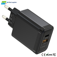 Cargador de Pared Rápido GaN de 35W con Doble Puerto USB A+C, Enchufe KR, para Teléfono Móvil, Adaptador de Viaje para Carga Rápida de Tabletas