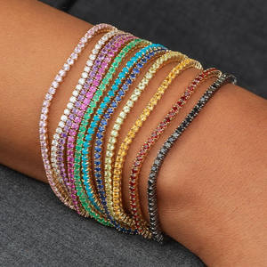 New ODM Supply Wholesale <b>Elastic</b> <b>Bracelet</b> Colored Zircon Fashion Jewelry Tennis <b>Bracelets</b> Femme - Product Image 3