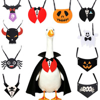 Costume d'oie d'Halloween, bandana triangulaire, décoration d'oie de porche, écharpe fantôme citrouille, tenue pour animal de compagnie, bavoir anti-bave araignée, semi-fait main