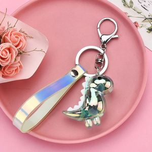 Acrylic Dinosaur Keychains <b>Cute</b> Cartoon Dinosaur Key Chain Key Chain Children Bag Pendant <b>Keyring</b> Gifts Student Lovers Gif - Product Image 3