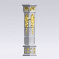 Coffrage décoratif en ABS pour pilier romain, diamètre 50 cm, motif doré de luxe en relief, moule réutilisable pour pilier de portail de villa