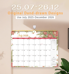 Customized 2025-2026 <strong>Wall</strong> Calendar Spiral Binding with Hook <strong>Weekly</strong> Monthly <strong>Planner</strong> Calendar CMYK Printing With PP Cover - Product Image 3