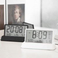 Réveil numérique Huayang 2301 avec grand écran LCD, affichage de la température, de la date et du jour, fonction snooze pour chambre à coucher, bureau