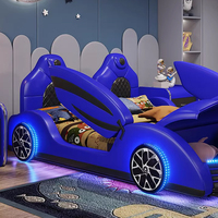 Wholesale High Quality Wooden Full Size Bedroom Furniture Children Race Car Bed With Music for Boy Kids Beds