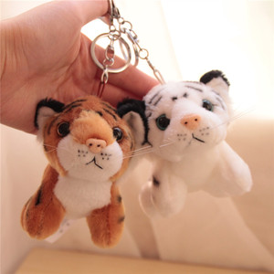 Porte-clés en peluche <span class=keywords><strong>Tigre</strong></span>, jouet doux, breloque pour sac à dos, petit pendentif, chaîne pour sac à main, poupée mignonne et douce - Product Image 1