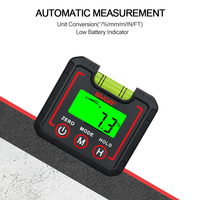 GVDA Jauge d'angle numérique magnétique industrielle DIY en ABS avec grand écran LCD, rapporteur électronique, horizontomètre, inclinomètre, règle d'angle