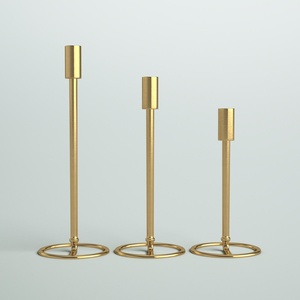 Elegant <b>Gold</b> <b>Candle</b> Holder Set Decorative Metal <b>Candle</b> Stand with Stable Ring Base for Weddings Events Hotels Home Decor - Product Image 3