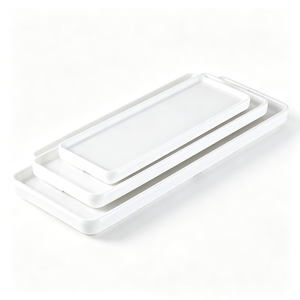 Assiette rectangulaire <span class=keywords><strong>blanche</strong></span> de style occidental moderne, mélamine A5, passe au lave-vaisselle et respectueuse de l'environnement, possibilité de personnalisation - Product Image 6