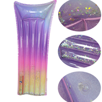 Matériel de loisirs aquatiques, lit flottant gonflable pour piscine, oreiller transparent à paillettes, 178 cm/70 pouces, PVC écologique