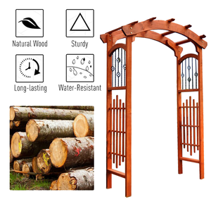Arche en bois naturel traité sous pression pour décorations de mariage Treillis de jardin extérieur Pergola en bois Gazebo Pavilion Arbours Arbor - Product Image 6