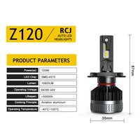 RCJ voiture LED phares haute poudre 120W LED ampoules de phares H1 H4 H7 H11 9004 9005 9006 9007 Luces LED Para Auto LED lumières