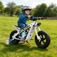 Moto électrique tout-terrain pour enfants de haute qualité 24V 180W avec roues d'apprentissage, frein de sécurité, multicolore