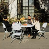 Benutzer definierte 152cm moderne Restaurant tragbare Kunststoff Klapp 60 Zoll runde Tische für Events Party