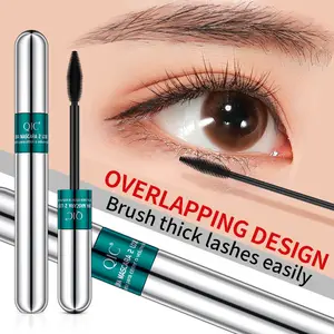 2 trong 1 trang điểm không thấm nước Mascara nhãn hiệu riêng False Lash đôi hiệu ứng khối lượng 4D sợi qic 4D quăn Đen Mascara lông mi