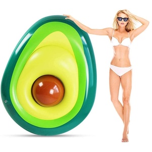 Customized Logo Inflatable Avocado <b>Pool</b> Float with <b>Ball</b>, Summer Swimming Ring, Float Floating Mat <b>Pool</b> Floats - Product Image 1