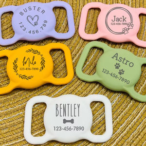 Pomme de compagnie pour collier de <span class=keywords><strong>chien</strong></span> personnalisé gravé Airtag étui Silicone AirTag collier de <span class=keywords><strong>chien</strong></span> couverture collier de <span class=keywords><strong>chien</strong></span> - Product Image 1