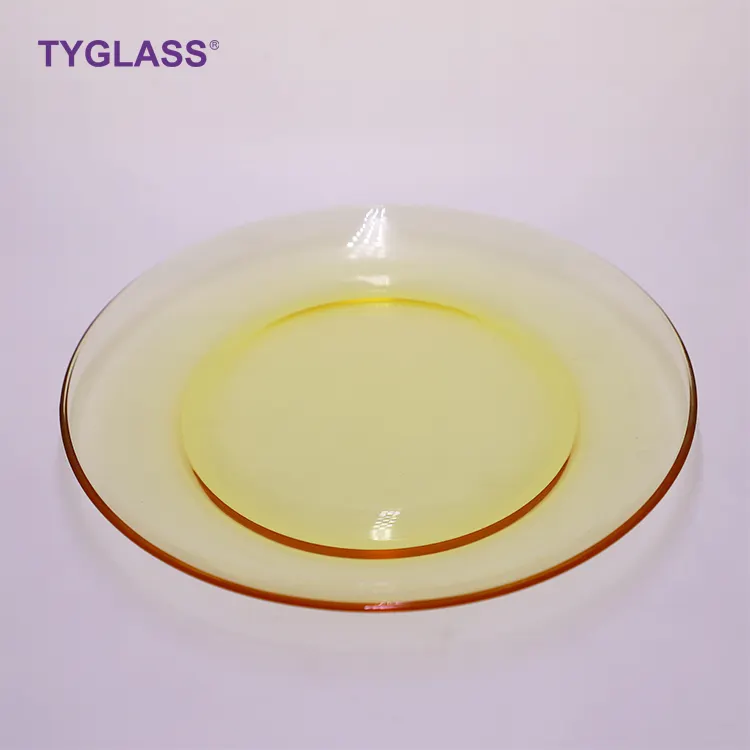 Tyglass Gekleurde Hoge Borosilicaatglas Platen Groothandel Geel Glas Plaat