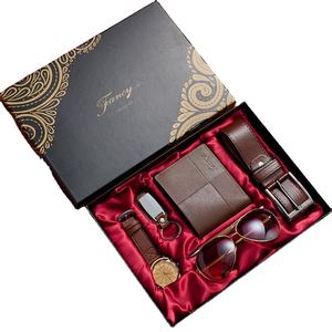 ชุดของขวัญสุดหรูสำหรับผู้ชายนาฬิกาสไตล์ธุรกิจแว่นกันแดดเข็มขัดหนังกระเป๋าสตางค์พวงกุญแจปากกา-ของขวัญขององค์กรสำหรับ<span class=keywords><strong>สามี</strong></span>พ่อ - Product Image 1