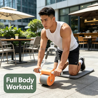Équipement de fitness à domicile : Rouleau abdominal à rebond automatique pour hommes et femmes adultes, entraînement amincissant pour la taille et la réduction de la graisse abdominale