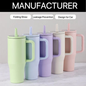 acier inoxydable 40oz Logo gravé personnalisé de haute qualité Design classique <span class=keywords><strong>Camping</strong></span> Paille Poignée Voitures thermiques - Product Image 5