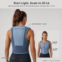 Gilet de musculation lesté pour femmes, porte-plaques pour 10 à 20 lb, fermeture éclair frontale, dos en maille 3D respirante, tailles XS à XL