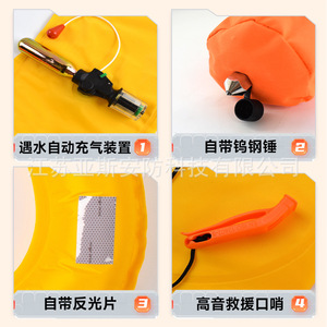 ห่วงชูชีพฉุกเฉินพร้อมระบบพองลมอัตโนมัติสำหรับการช่วยเหลือเพื่อความปลอดภัย ขนาดเดียว ทำจากโฟม PVC - Product Image 4