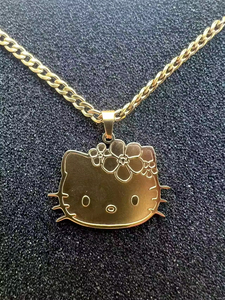 Collier pendentif en acier inoxydable plaqué or 18 carats, motif de dessin animé, chaîne à maillons tendance, motif de lettres pour enfants, mode - Product Image 5