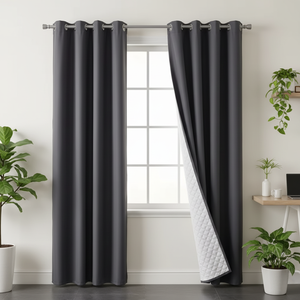 Rideaux occultants robustes DaiRui à fixation rapide, 2 couches, avec doublure matelassée amovible, pour hôtels, appartements et projets. - Product Image 2