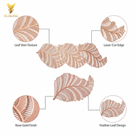 Ensemble de nappes et de sets de table Ychon Creative Leaf Gold Stamping, lavables et réutilisables, pour événements et mariages.