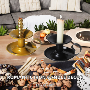 Hot Selling Romantic <b>Brass</b> <b>Candlestick</b> Tray Candleholders-Eco-Friendly Durable Portable Home Decor for Christmas Easter Wedding - Product Image 2