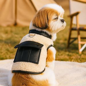 Nueva ropa de otoño/invierno para mascotas, para perros pequeños, cachorros, perros y gatos felices, chalecos de cuero pequeños cálidos y cómodos y de lana. - Product Image 1