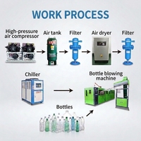 Machine de soufflage de bouteilles d'eau de 5 litres, certification ISO, machine de moulage par soufflage haute vitesse
