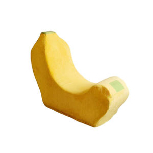 Canapé pouf en forme de banane, tissu en velours côtelé jaune citron, pliable, extra doux, pour enfants et adultes - Product Image 4