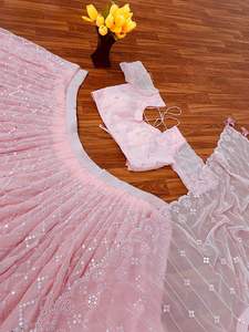 Nouveau Bollywood georgette lehenga avec travail de broderie et chemisier de créateur pour mariage et fête porter Ou Festival 2024 - Product Image 6