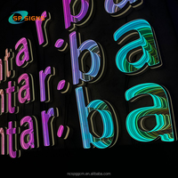 SPSIGN personnalisé mille couches miroir infini miroir signe LED rvb néon lumière éclairer lettre lettres en métal pour mur boutique signe